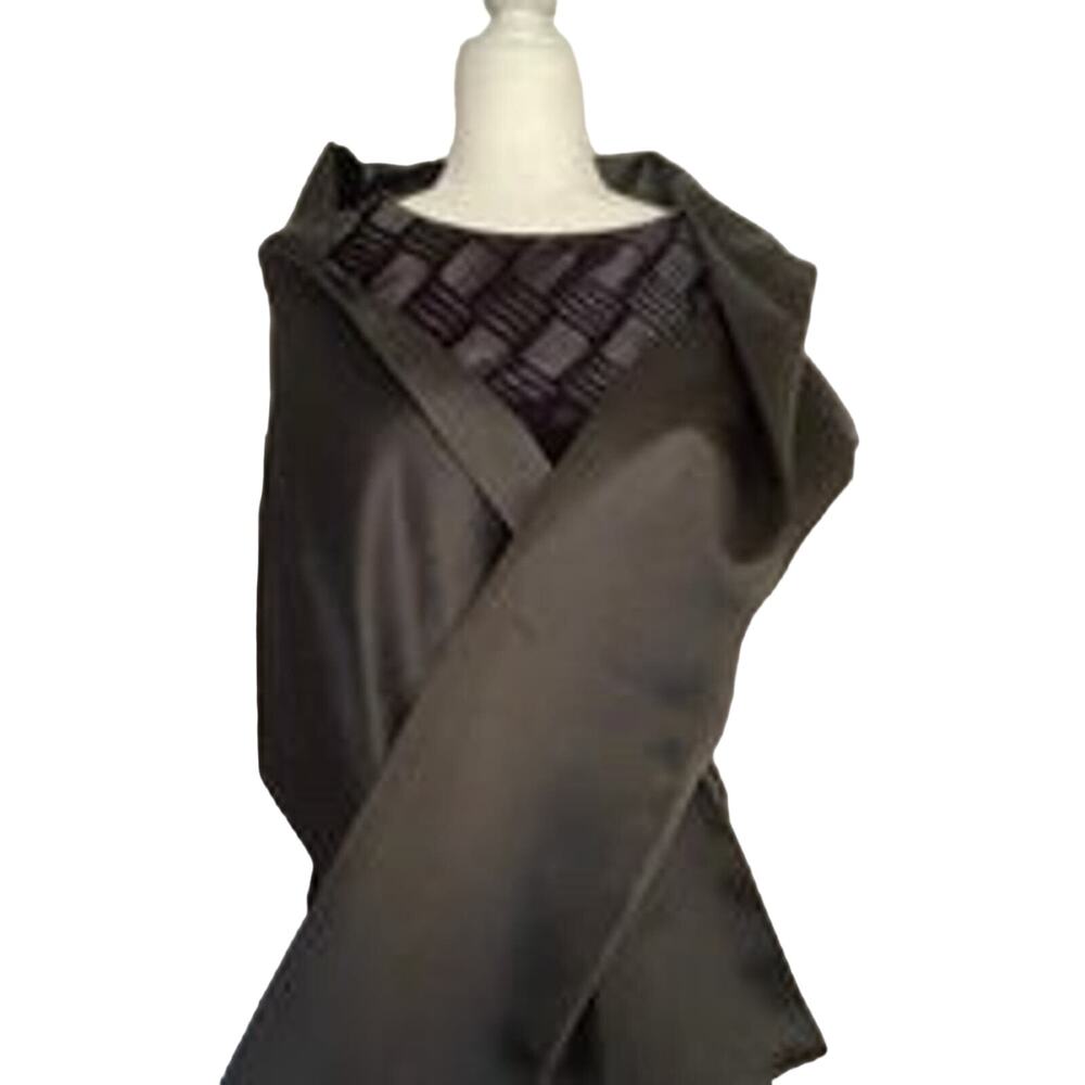 Jessica McClintock Size 10 Sleeveless Long Black Velvet Maxi Dress & Wrap NWT